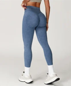 Yoga Pants Impact Leggings Women Seamless Sports Yoga Pant High Waist Ribbed Gym Clothes Fitness Workout Wear Scrunch Bum Tights