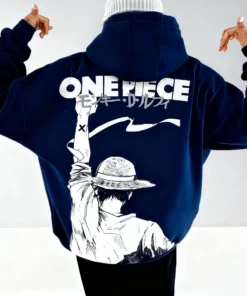 One Piece Luffy Zip-Up Hoodie – Anime Jacket with Back Graphic in Multiple Colors