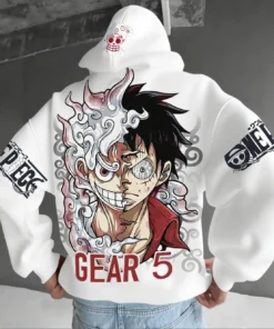 One piece gear 5 luffy hoodie – zip-up anime jacket with sleeve graphics (multiple colors) | the gym pro One Piece Gear 5 Luffy Hoodie – Zip-Up Anime Jacket With Sleeve Graphics (Multiple Colors)