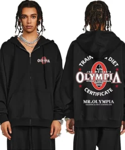 Mr. Olympia Zip-Up Hoodie 2020 – Bodybuilding Training & Diet Certificate Jacket