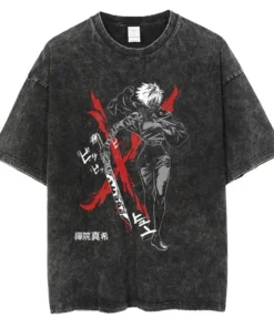 Oversized washed jujutsu kaisen anime t shirt pump cover 100% cotton | the gym pro Oversized Washed Jujutsu Kaisen Anime T Shirt Pump Cover 100% Cotton