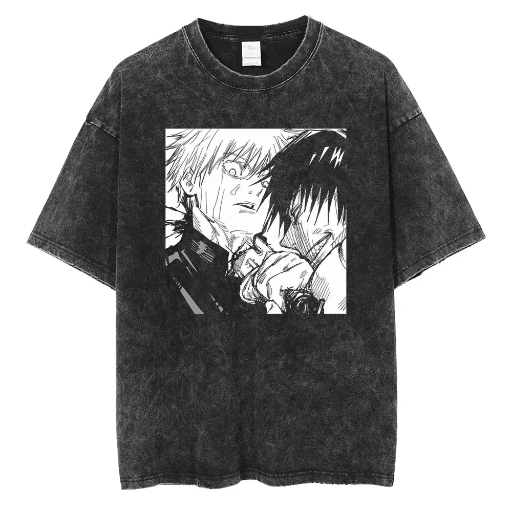 Oversized washed jujutsu kaisen anime t shirt pump cover 100% cotton | the gym pro Oversized Washed Jujutsu Kaisen Anime T Shirt Pump Cover 100% Cotton - Image 46