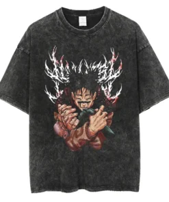 Oversized washed jujutsu kaisen anime t shirt pump cover 100% cotton | the gym pro Oversized Washed Jujutsu Kaisen Anime T Shirt Pump Cover 100% Cotton