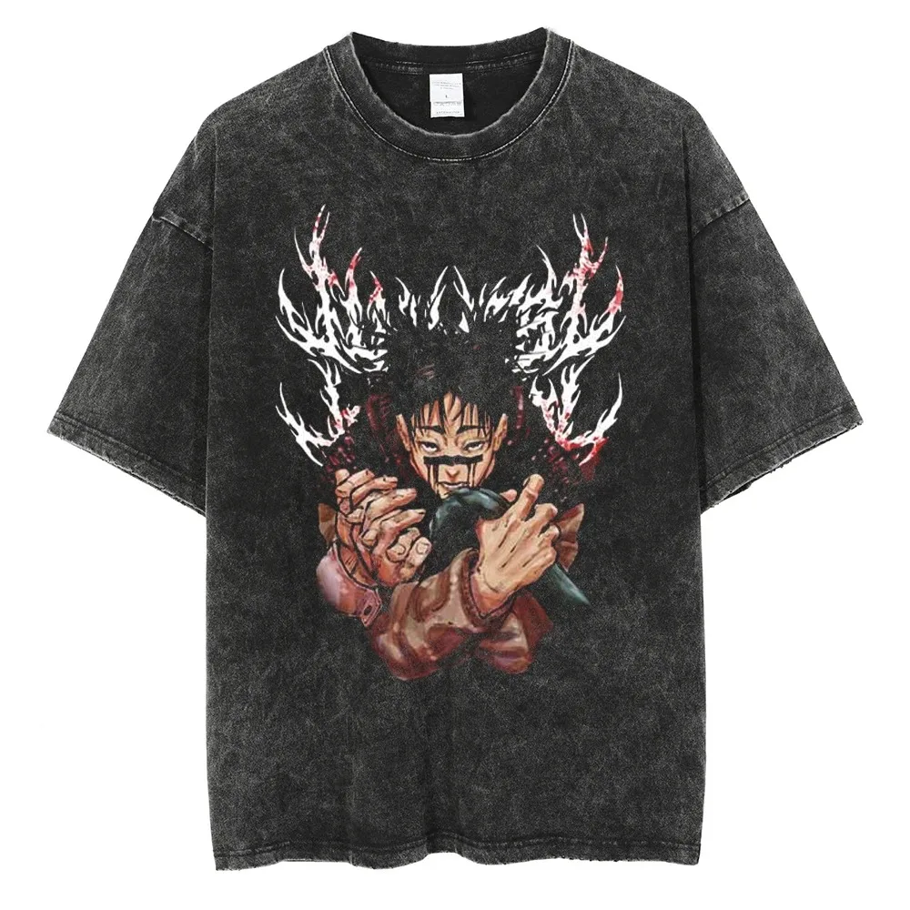 Oversized washed jujutsu kaisen anime t shirt pump cover 100% cotton | the gym pro Oversized Washed Jujutsu Kaisen Anime T Shirt Pump Cover 100% Cotton - Image 55