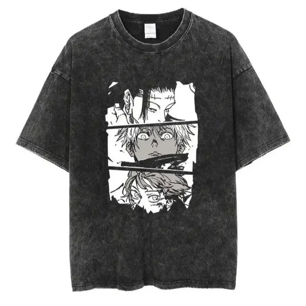 Oversized washed jujutsu kaisen anime t shirt pump cover 100% cotton | the gym pro Oversized Washed Jujutsu Kaisen Anime T Shirt Pump Cover 100% Cotton - Image 62