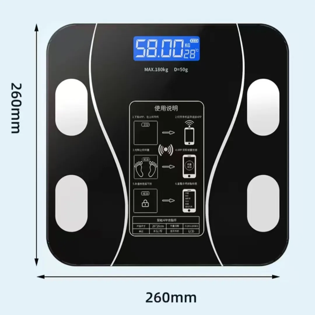 Usb intelligent precise body fat scale small electronic weighing scale home digital scale accurate body weight fat measurement | the gym pro Usb Intelligent Precise Body Fat Scale Small Electronic Weighing Scale Home Digital Scale Accurate Body Weight Fat Measurement - Image 3