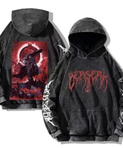 Mens berserk hoodies gothic print vintage washed hoodie hip hop streetwear cotton sweatshirts harajuku casual hooded pullover | the gym pro Mens Berserk Hoodies Gothic Print Vintage Washed Hoodie Hip Hop Streetwear Cotton Sweatshirts Harajuku Casual Hooded Pullover - Image 2