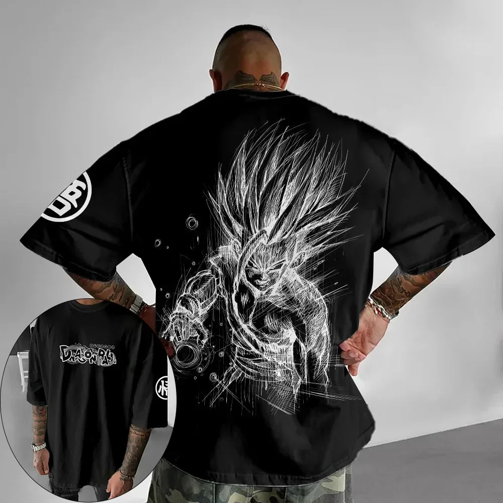 Super saiyan oversized gym t‑shirt – anime pump cover for lifters | the gym pro Super Saiyan Oversized Gym T‑Shirt – Anime Pump Cover For Lifters - Image 2