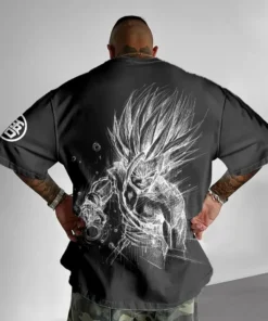 Super saiyan oversized gym t‑shirt – anime pump cover for lifters | the gym pro Super Saiyan Oversized Gym T‑Shirt – Anime Pump Cover For Lifters - Image 3