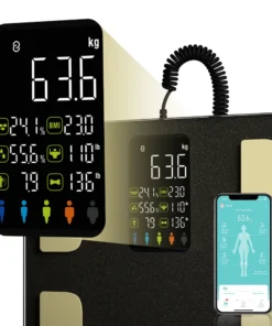 Smart body composition scale with handheld sensor – 1. 5 m spiral cable | fitness & health tracker | the gym pro Smart Body Composition Scale With Handheld Sensor – 1.5 M Spiral Cable | Fitness &Amp; Health Tracker - Image 2