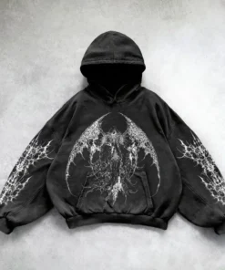 Homepage | the gym pro Heavy Washed Gothic Hoodie – Oversized Y2K Streetwear
