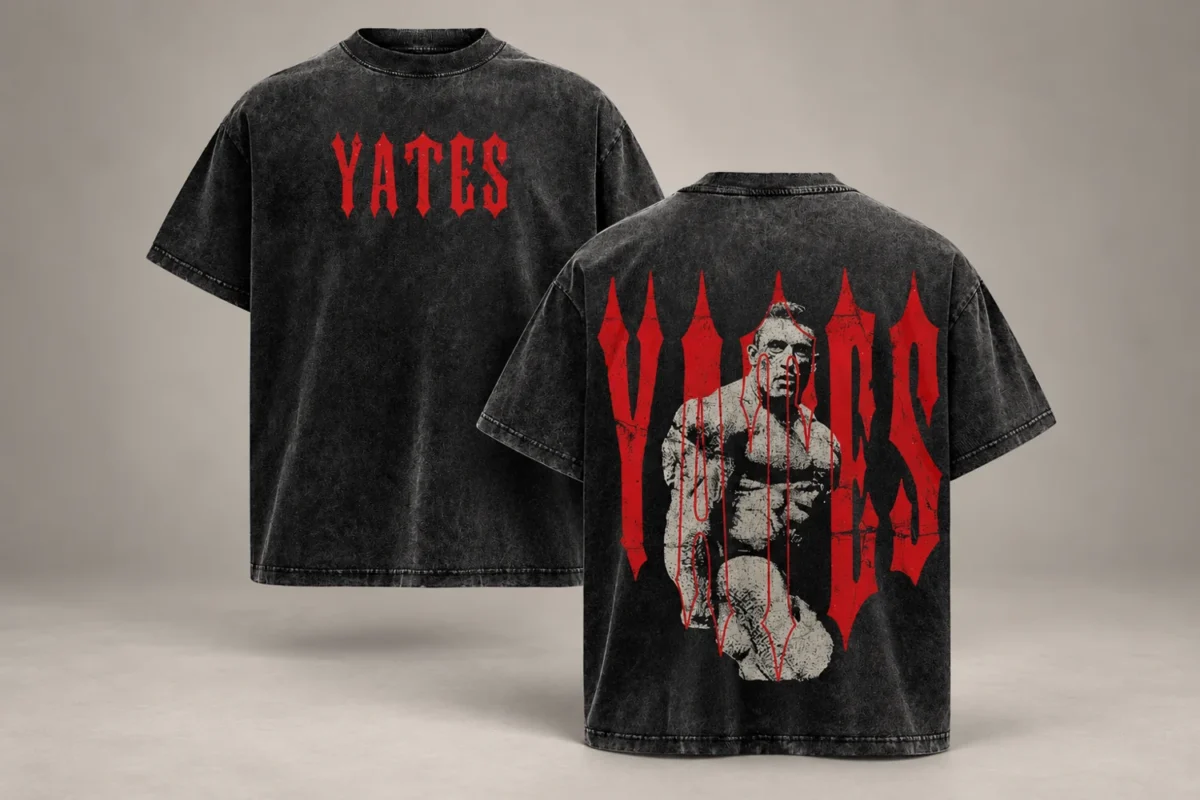 Gym t-shirts for broad shoulders: fit without guesswork | the gym pro Edited Studio Photo Showing Front And Back Of A Black Dorian Yates Oversized Gym T-Shirt